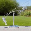 Fisherman Balancing Sculpture Modern   Metal Fishing Statue for   Decor Art Ornament