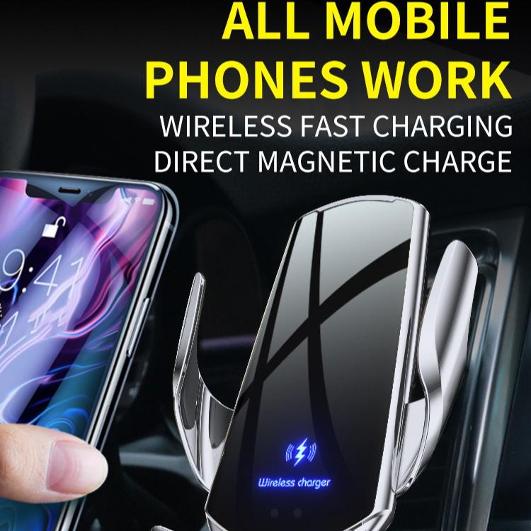 Автомобильный беспроводной держатель-зарядка, автоматический держатель для мобильного телефона с креплением на вентиляционное отверстие, док-станция, кронштейн для быстрой беспроводной зарядки, устройства с инфракрасной индукцией