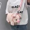 Women Cartoon Cute Fluffy Pink Pig Bag Animal Crossbody Bag Shoulder Bag