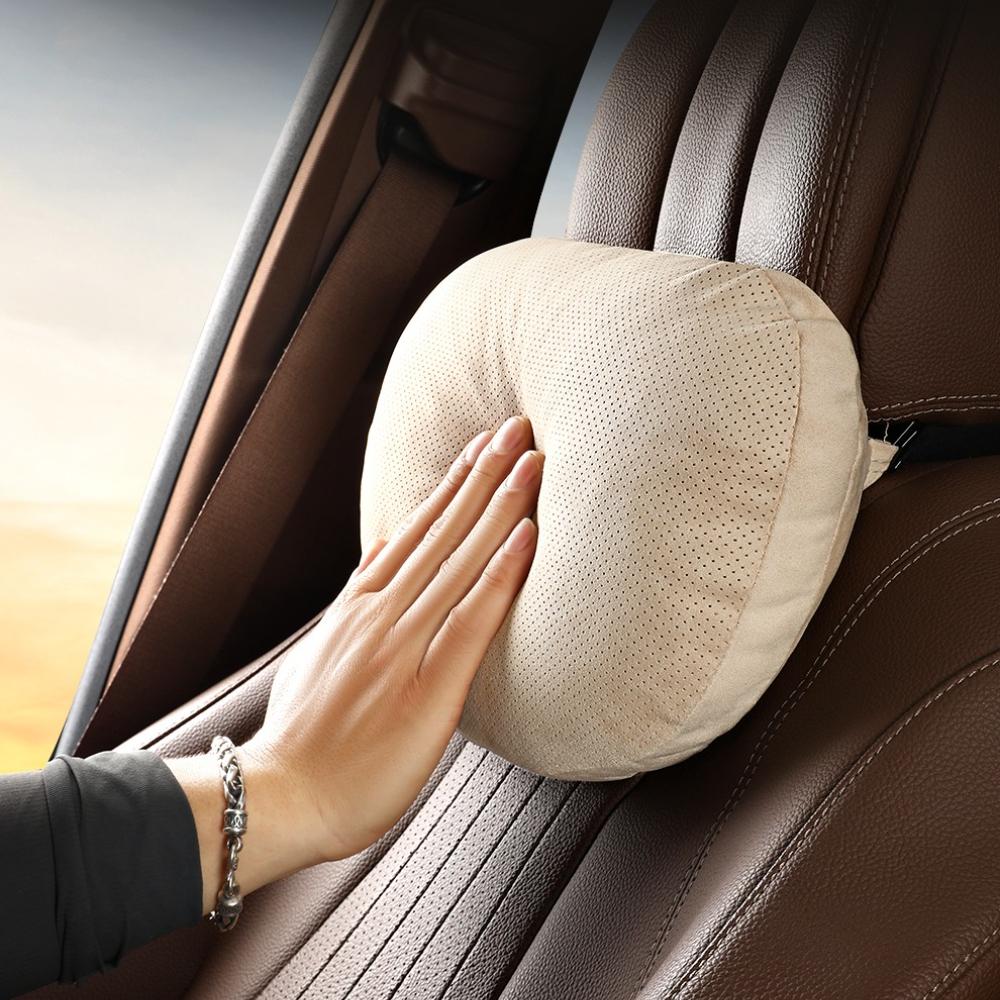 Дышащая замша для подголовника и поясничной поддержки автомобильного сиденья, регулируемая высота, премиальная ткань для комфорта и снятия стресса