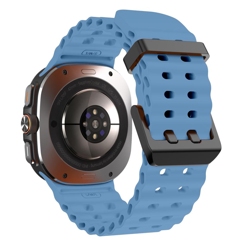 Спортивный силиконовый ремешок без зазоров Для Samsung Galaxy Watch Ultra 47 мм Морской ремешок Браслет Запасные аксессуары
