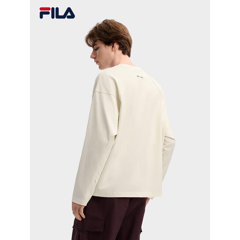 Fila Мужская повседневная футболка с длинным рукавом из чистого хлопка