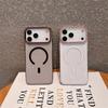 Прозрачный магнитный чехол для телефона Magsafe Apple IPhone 17 Air 16 15 14 Pro Max Задняя крышка с металлическим откидным держателем для камеры Тонкий