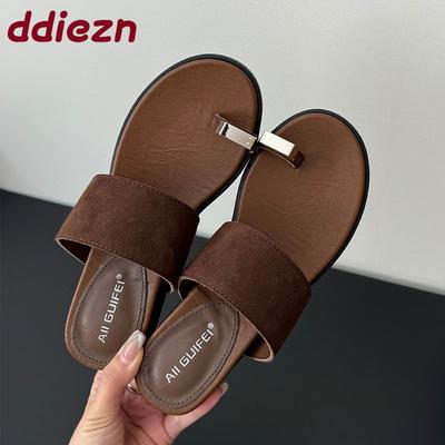 Модные женские балетки с круглым носком и металлическим декором, шлепанцы, летние пляжные шлепанцы, женские балетки, сандалии, обувь для леди