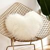 Heart-Shaped Imitation Wool Plush Cushion Pillow