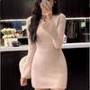 French Style Base Sweater Knitted Dress New Women's Spring Autumn Slim Fit and Slimming Effect, Inner Lining Covering Buttocks