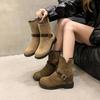 Женские сапоги Новый модный стиль Вестерн Ковбойские Сапоги до середины голени Женские Удобные Уличные Сапоги Легкая Повседневная Обувь Женская