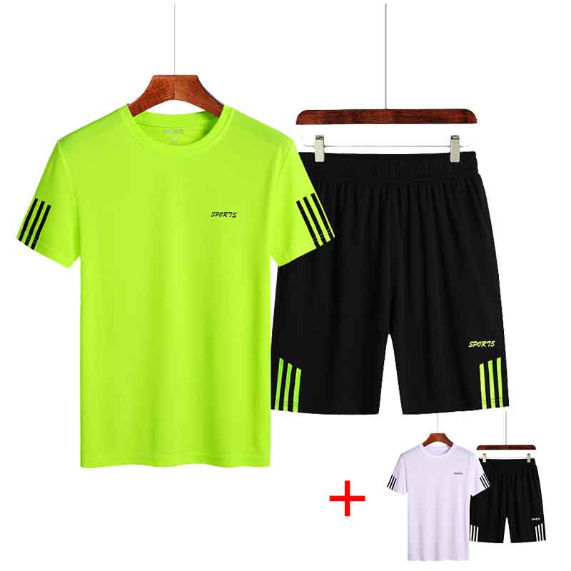 Два комплекта топа и брюк. Мужской спортивный костюм. Комплект спортивной одежды. Повседневный комплект из двух предметов для бега и фитнеса.