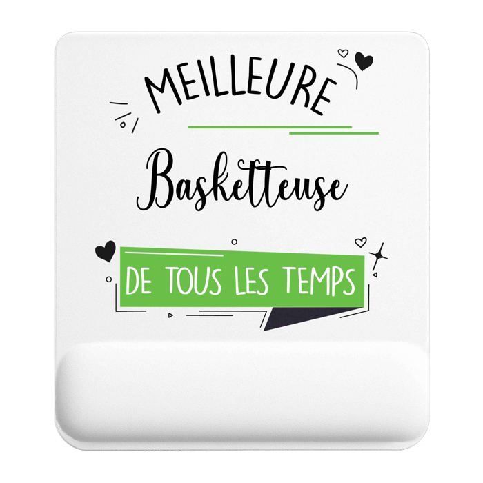 Tapis de souris - PLANETEE - Basketteuse Meilleure temps femme - 22x18 cm - 3 mm - Surface antidérapante