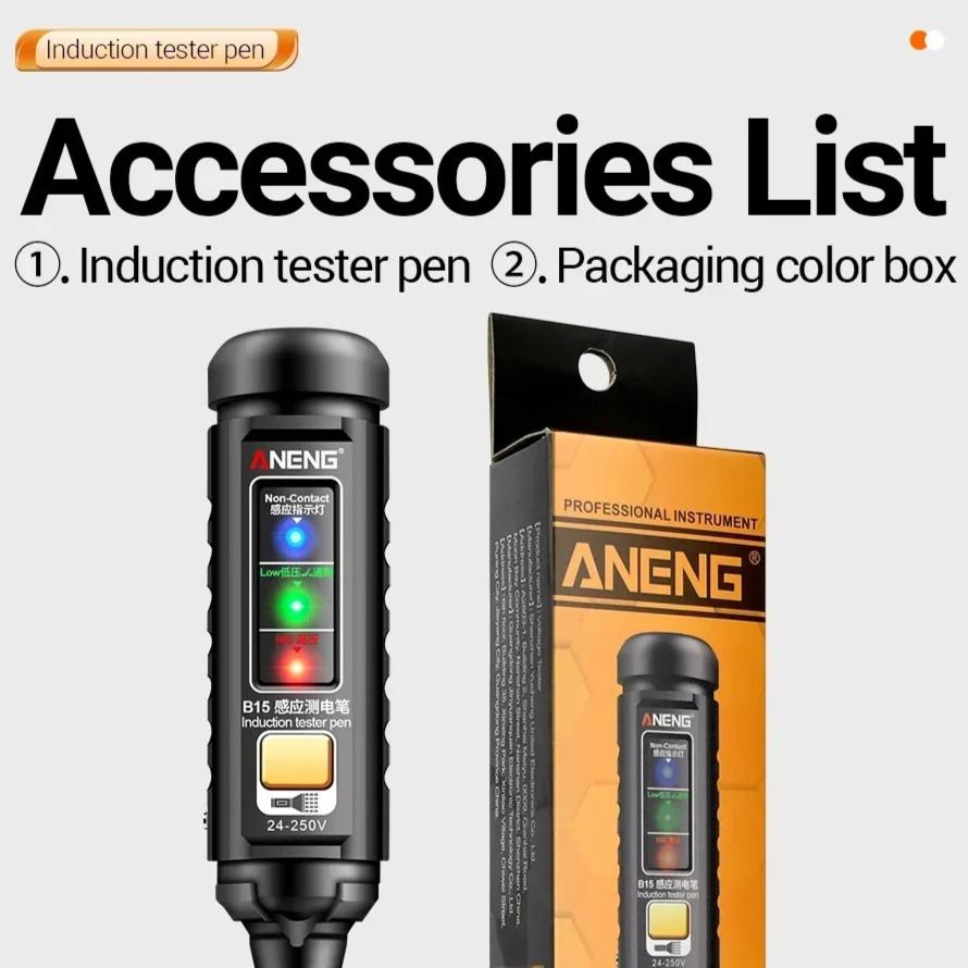 Портативный цифровой мультиметр ANENG DM850, 1999 отсчетов, AC/DC Напряжение, Ом, Ток, Детектор, Амперметр + B15 Тестер напряжения-ручка, Инструменты электрика, Цифровой дисплей