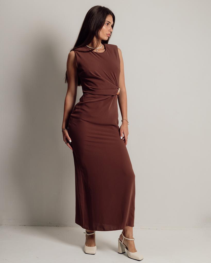 Платье длинное женское Phardi 4503 36 коричневое