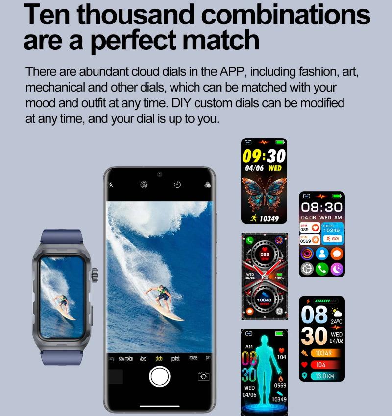 2025 Новые Пульсовая Терапия Микро Физическое Обследование Умные Часы Мужские ЭКГ+ФПГ Кислород в крови Жир в крови Кровяное Давление Браслет Здоровья