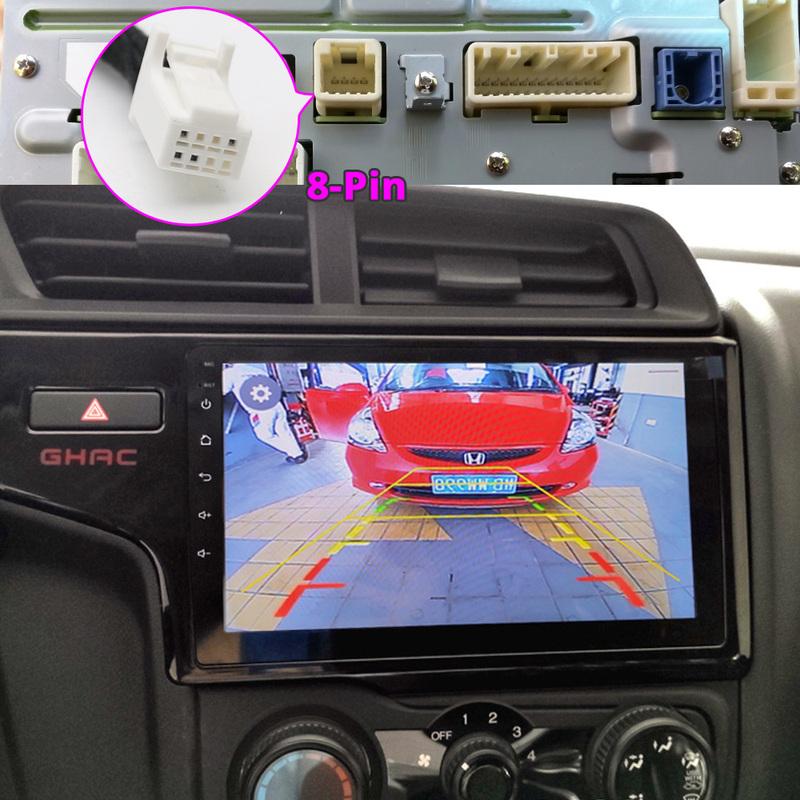 8 Pin Adapter RCA Connection Convertor Cable For Honda Fit  GHAC 360 Monitor to Parking Rear Camera