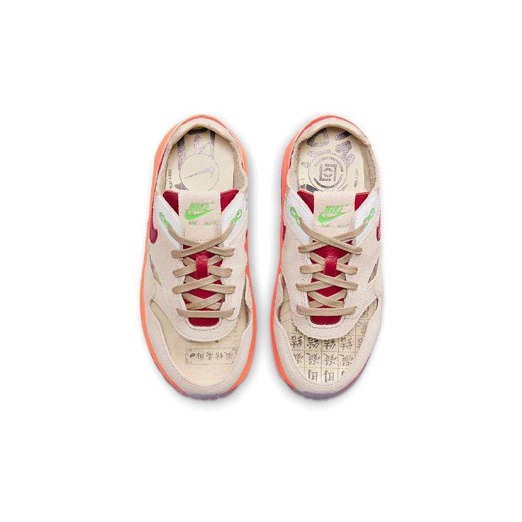 CLOT x Nike Air Max 1 PS Kiss of Death 2021 Детские кроссовки Бежевая сетка Глубокий красный DH2493-100