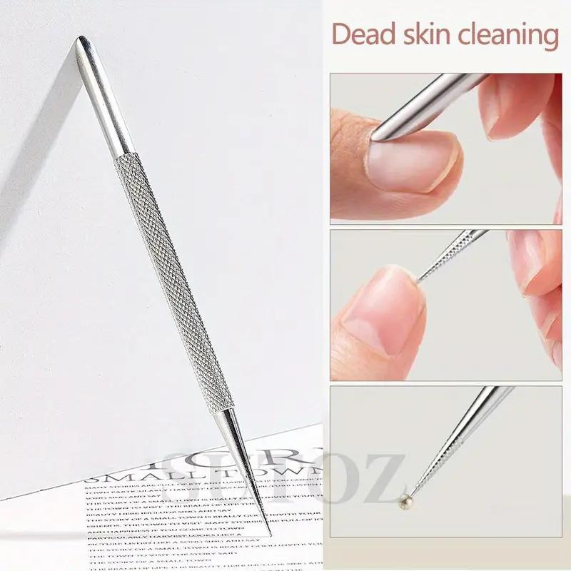 1 шт. Двусторонний инструмент для отодвигания и удаления кутикулы из нержавеющей стали ARI
