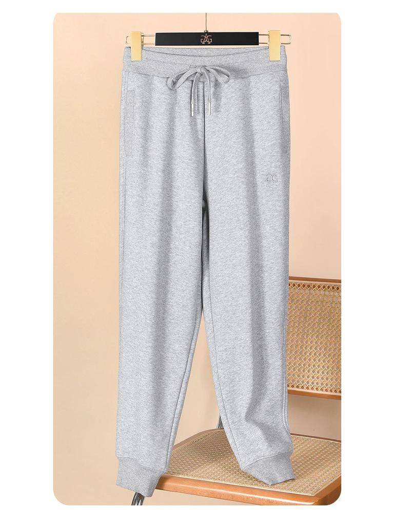 Женские темно-зеленые облегающие хлопковые спортивные штаны - Теплые, Повседневные, Плюс бархат Осень/Зима 2025