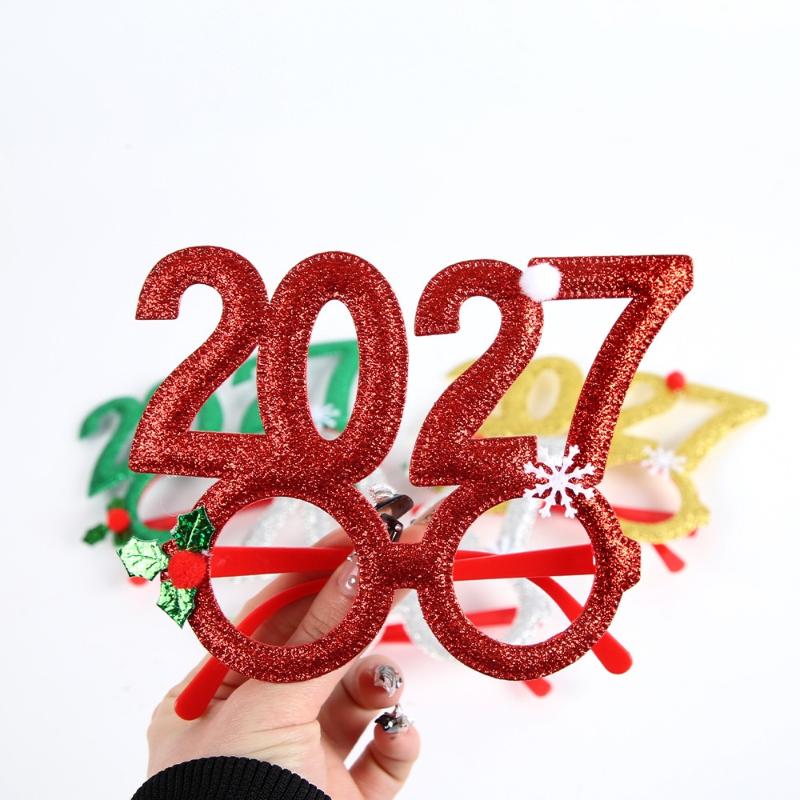 2027 Пластиковые Очки Вечеринка Повязка на Голову Отлично Подходит для Украшений на Новый Год и Рождество