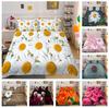 Flower Theme Printed Bedding Set Full Size King Bed Double Bed Adult Children Bedroom Quilt Cover and Pillowcase Bedding Decoration