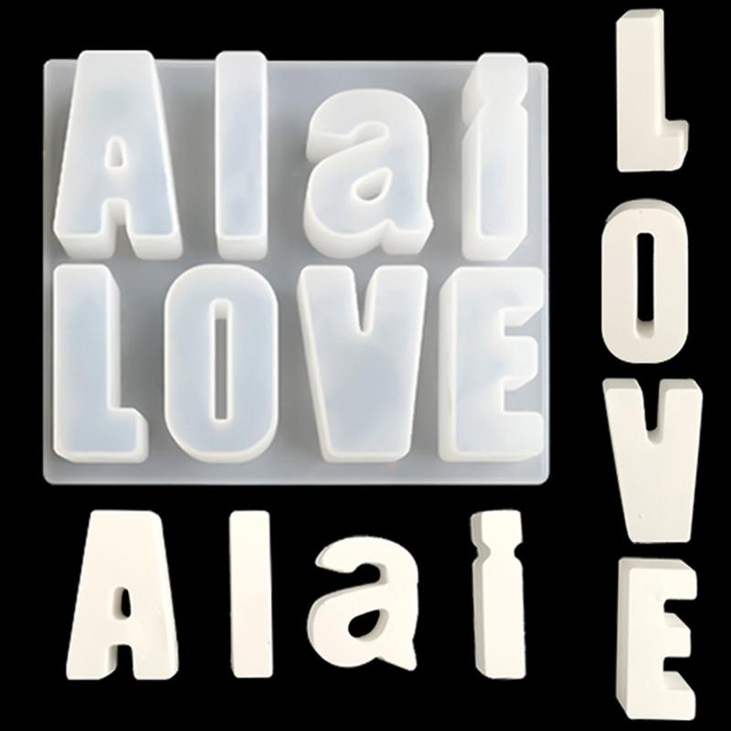 Серьги-кулон, креативная форма для брелка с буквами, гибкая силиконовая форма для изготовления персонализированных аксессуаров с буквами из смолы