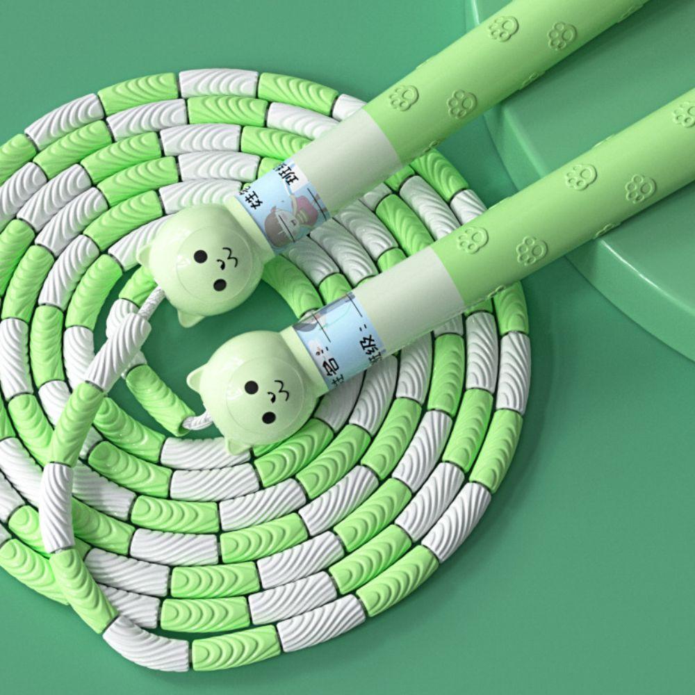 2.8m Segmented Fitness Jump Rope Bamboo Joint Sports Rope Soft Bead Skipping Rope  Home Exercise