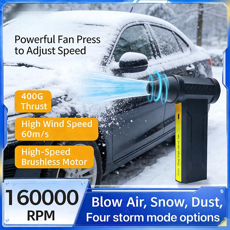 2026 New High-Speed and High-power 160000 RPM Electric Turbo Jet Fan Powerful Dust Blower Rechargeable Brushless Motor Violent Fan 60m/s