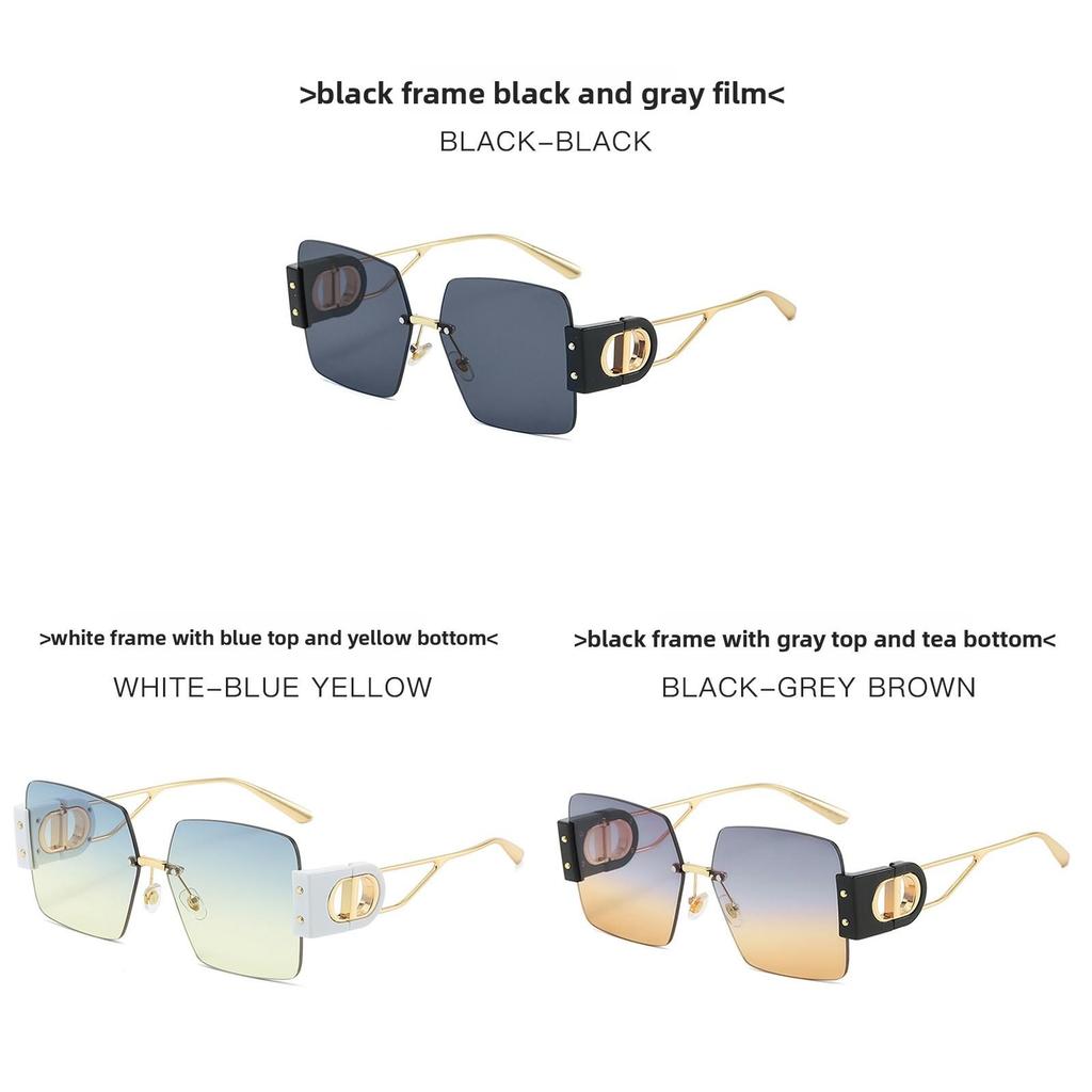 Fashion Unisex Frameless Sunglasses With Uv400 Protection For Summer Travel And Outdoor Activities