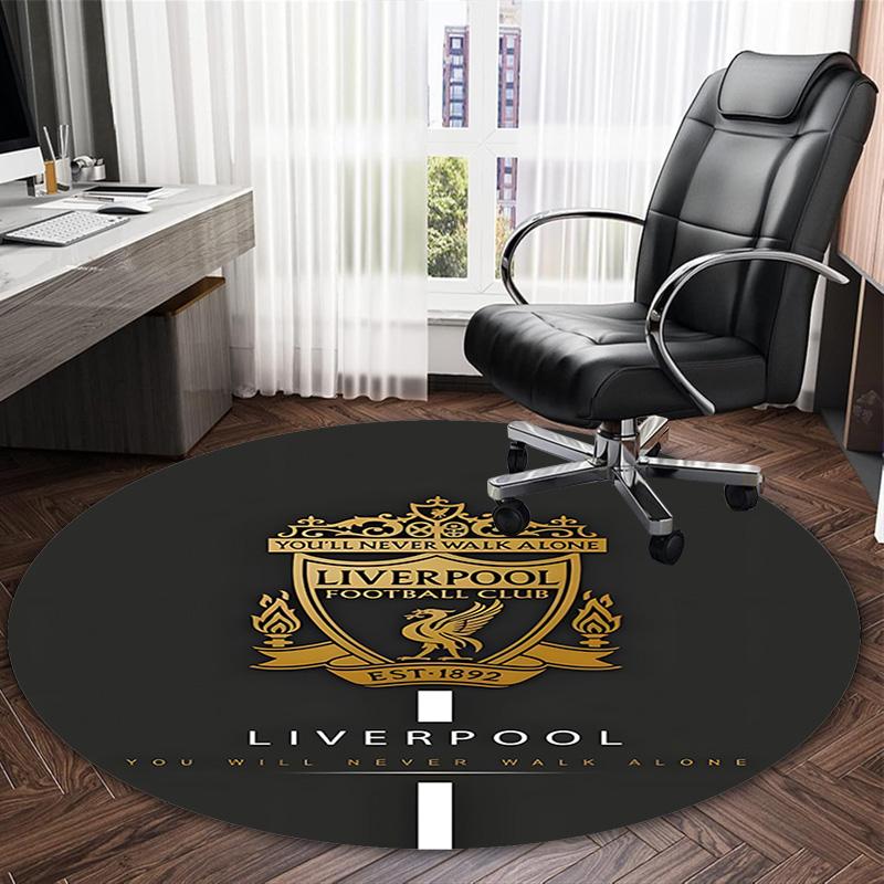 1pc L-Liverpool Carpet, Round Rug, Comfortable, Suitable for Entryways, Living Rooms, Office, And Bedrooms, Christmas Decoration