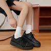 Fashion 2025 New Sports Fashion New Black Women's Shoes Autumn Casual Board Shoes Height Increasing Versatile Trendy Shoes for Women