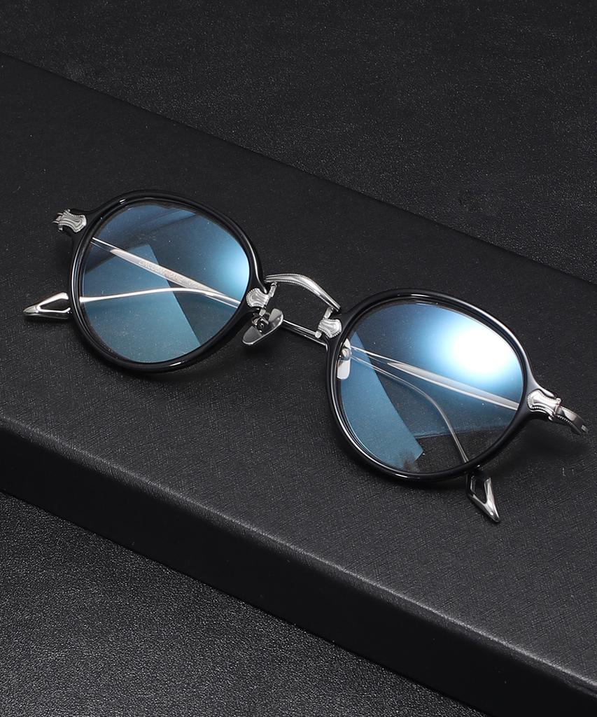 Lingkeonpeuleim 0706 Mad Craft Pure Titanium Eyeglass Frames Silver