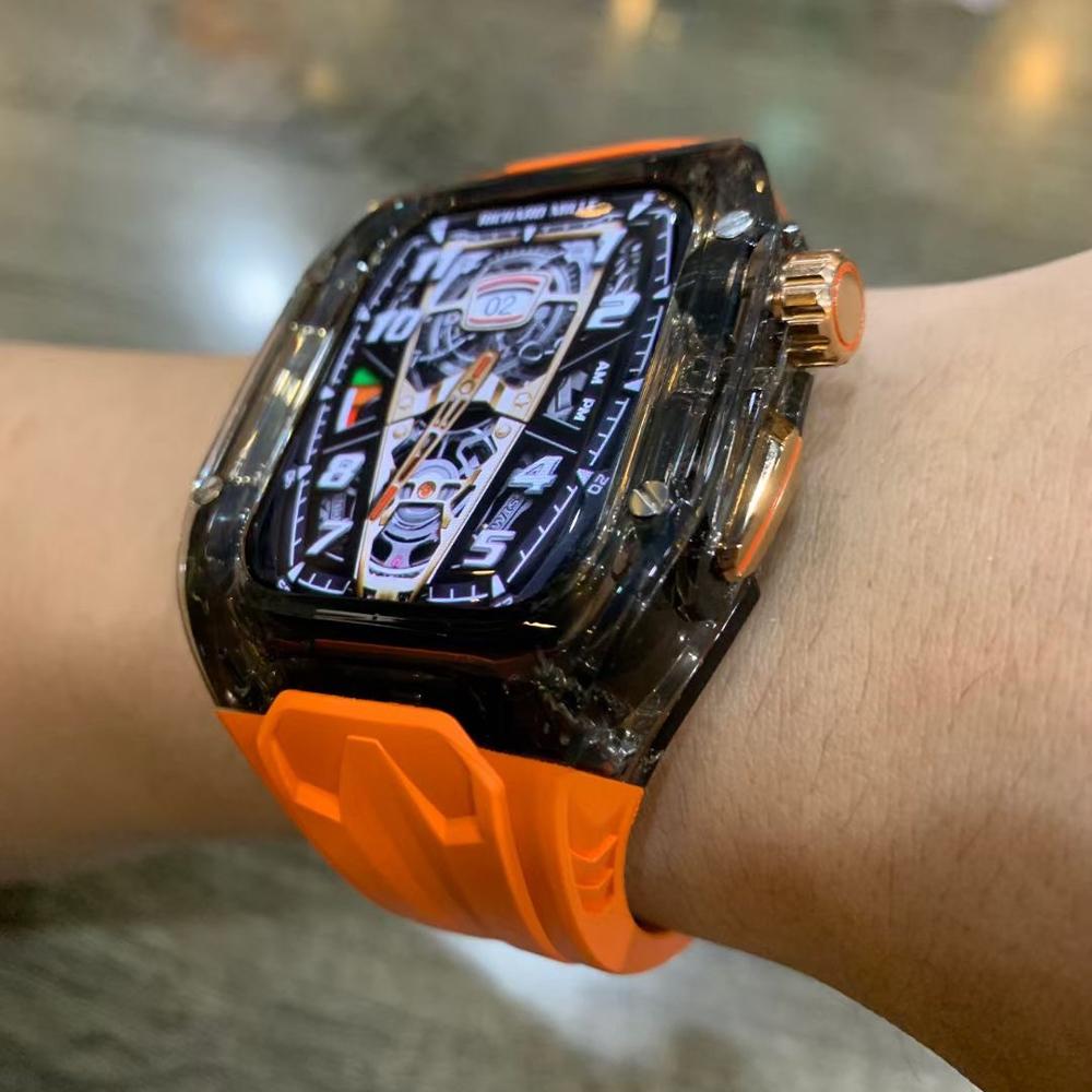 Прозрачный комплект для модификации для Apple Watch Ultra 3 2 49 мм Серии 11 10 46 мм 42 мм Ремешок из ПК+ТПУ для Iwatch 9 8 7 45 41 мм 40 44 мм