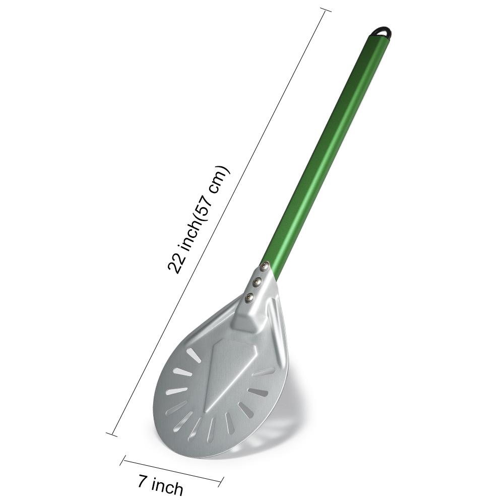 SHANGPEIXUAN Long Handle 7/ 8/ 9 Inch Perforated Pizza Turning Peel Pizza Shovel Aluminum Pizza Peel Non-Slip Handle Pizza Tool