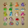 Snake Brooch Zodiac Commemorative Badge Cute Cartoon Animal Children'S Clothes Decorative Badge