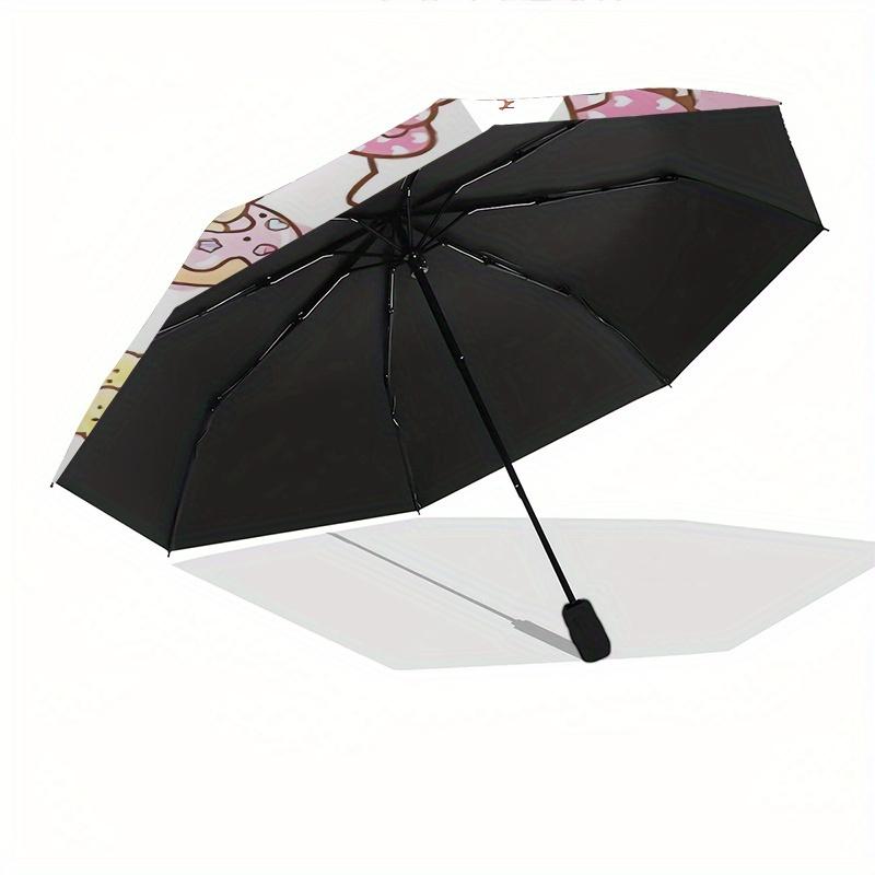 1pc Hello Kitty,Bow Automatic Umbrella-Foldable, Durable 8-Bone Design, Compact and Stylish, Great for Camping, Halloween, Christmas, Mother