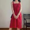 Fashion  Women Loose None Sleeve  Polka Dot Shoulder Plus Size Casual Dress