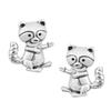 Raccoon Stud Earrings - Sterling Silver