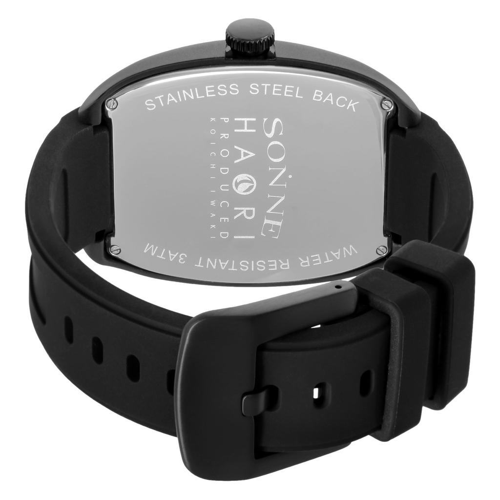 Часы H020 с черным циферблатом, пластиковый кварцевый, водонепроницаемый, 3 АТМ, 48 мм, часы [Sonne] H020BK-CM мужские
