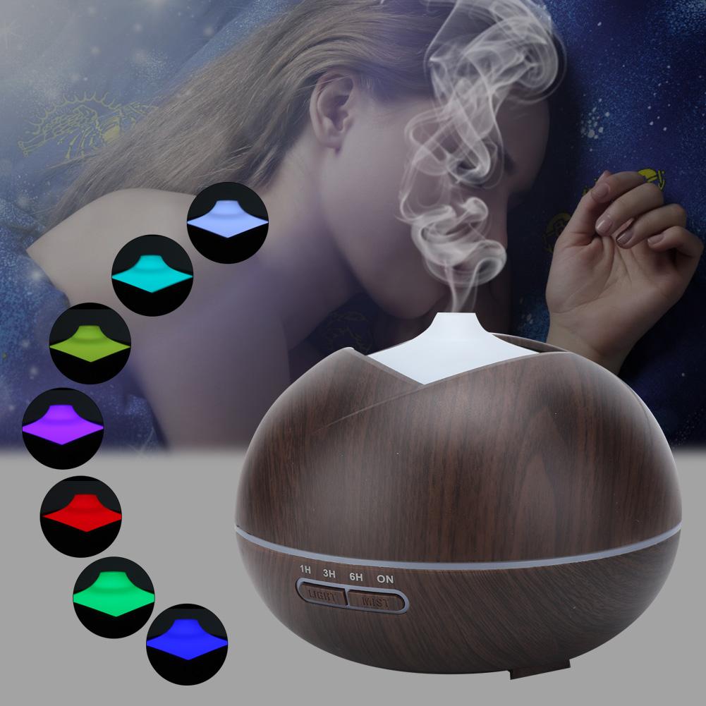400ml Wood Air Humidifier LED Aroma Essential Oil Diffuser Ultrasonic Aromatherapy Atomizer110~240V