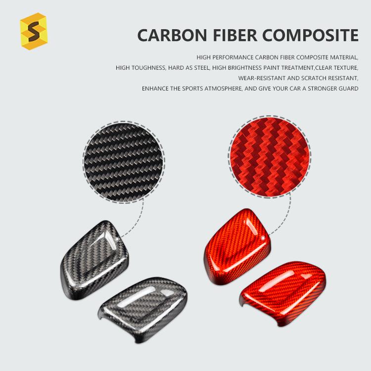 ES N-WEW-260 Real Carbon Fiber Interior Accessories Gear Shift Knob Cover for Volvo XC40 XC60 XC90 S60 S90