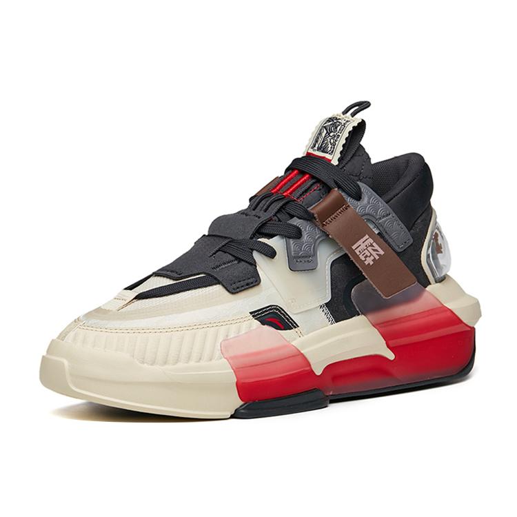 Anta Bastard 3.0 Abrasion Resistant Breathable Low top Skateboard Shoes Yellow Gray 112218084-6