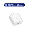 45W USB C PD Charger Fast Charging for Samsung Galaxy S24 S23 Ultra Note 10 Plus USB C Type C Cable Mobile Phone Charger Adapter