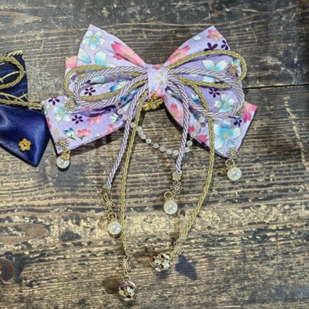 Japanese Style Kimono Barrettes Sweet Bowknot Hair Clip Creative Side Clip  Girl