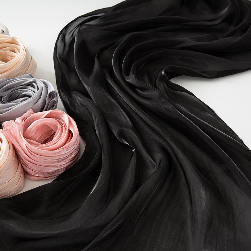 Women Light Weight Plain Shimmery Chiffon Crepe Crinkle Shawl Wraps Lady Solid Color Muslim Hijabs Shiny Shimmer Hijab Scarf