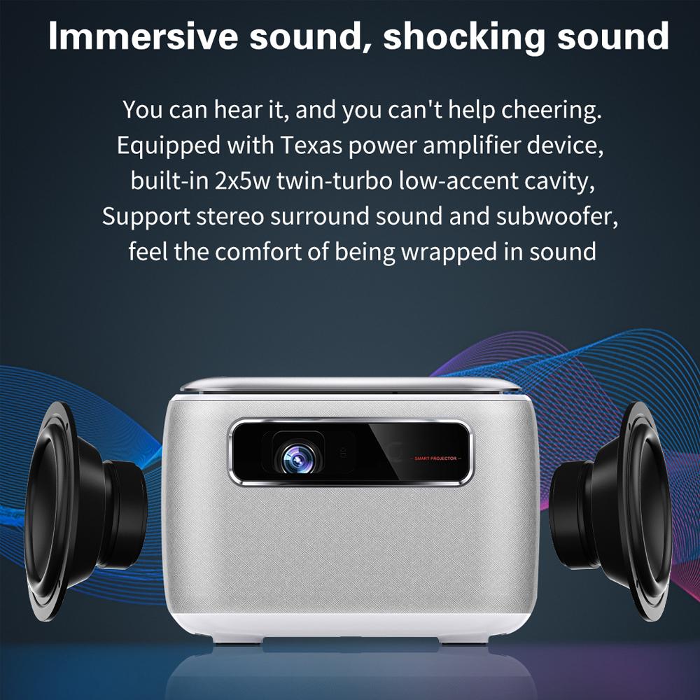 Портативный DLP 1080P 3D-проектор, WiFi Мини Портативный 1080P Домашний Кинотеатр Видеопроектор с Аккумулятором