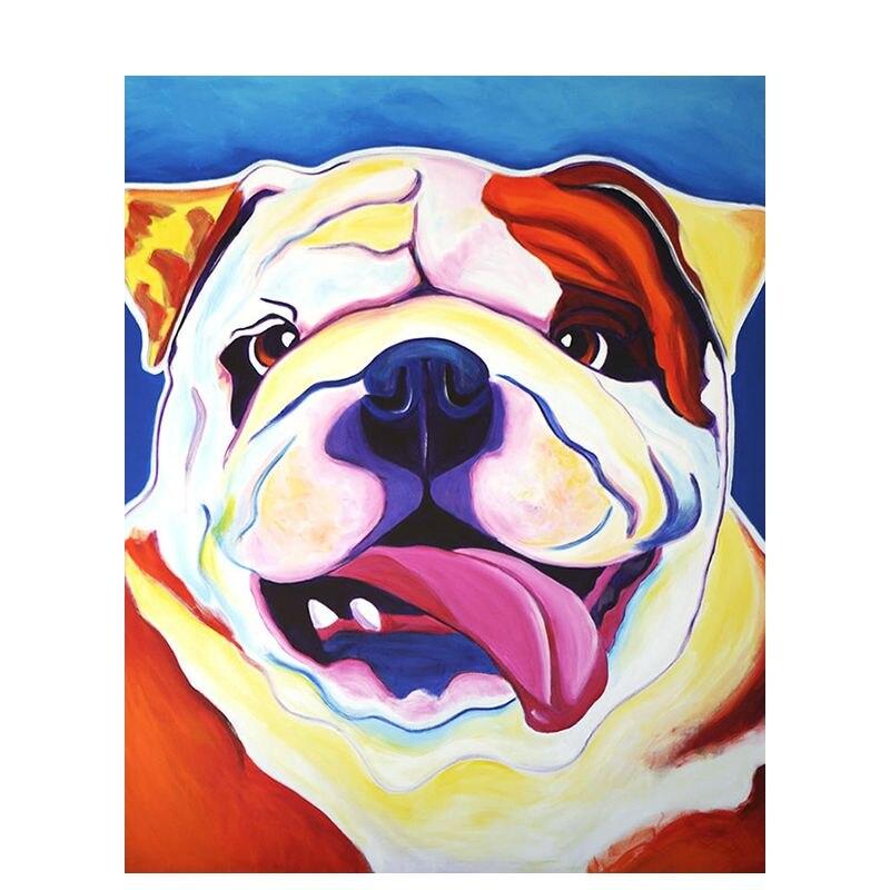 5D круглая алмазная живопись Цветная собака животное для детей и взрослых картина вышивка мозаика дизайн ремесла домашний декор подарок