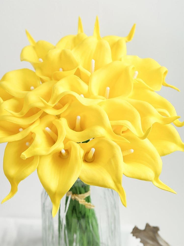 24 шт. настоящие каллы лилии искусственные цветы каллы лилии цветы искусственные цветы каллы лилии для свадебного букета украшения для вечеринки свадебный букет декор