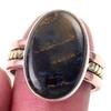 Natural Pietersite Gemstone 925 Sterling Silver Jewelry Two Tone Ring S.7.5 N5D66