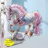 Horse Shaped Acrylic Sign 2D Flat Horse Tabletop Centerpiece for Corner Living Room Fireplace Shelf Office Home Decor