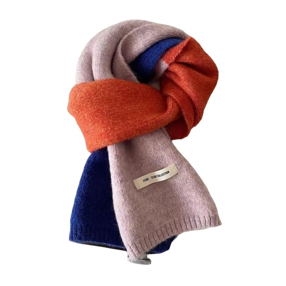 Wraps Patchwork Color Scarf Neckwarmer Winter Neck Scarf Soft Cashmere Shawl Female/Girls