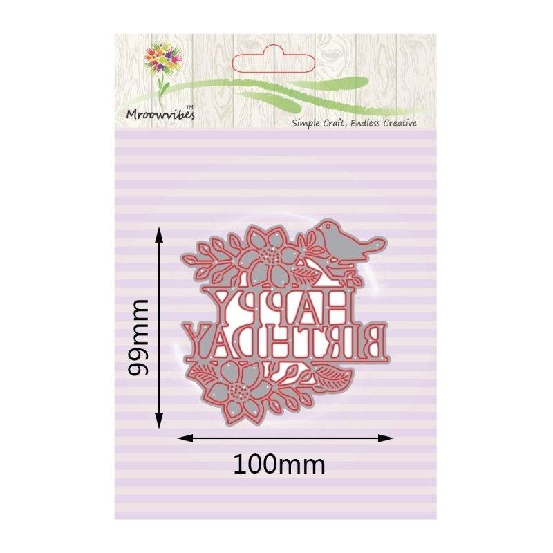 Вырубные штампы с днем рождения, металлический трафарет, сделай сам, скрапбукинг, альбом, бумажная карта, тиснение, ремесло, высечка, цветок, птица