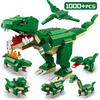 1000PCS 6 In 1 Dinosaur Tyrannosaurus Rex Model Building Blocks Kids Dinosaur World Bricks Toys